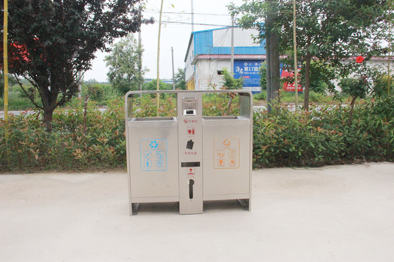 戶外兩分類環保不銹鋼果皮箱_副本